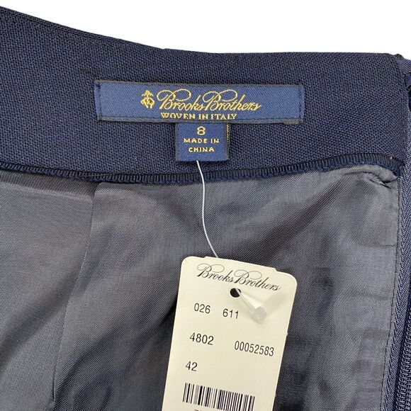 Brooks Brothers Tollegno 1900 Skirt Womens 8 Navy Wool Merino Extrafine- Lined - Picture 9 of 16